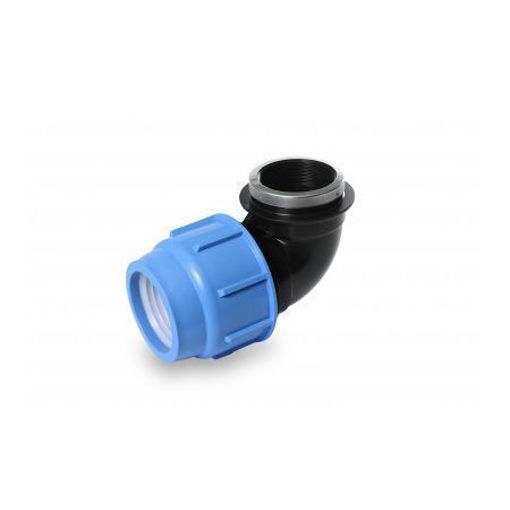 Immagine di Raccordo gomito filettato femmina rapido 25mm x 1"  PN 16 Blue seal