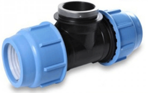 Immagine di Raccordo Tee rapido filettato femmina 25mm x 3/4" x 25mm PN16 Blue seal