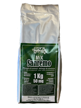 SANREMO 1KG Immagine di Miscuglio semente per tappeto erboso SANREMO 5Kg